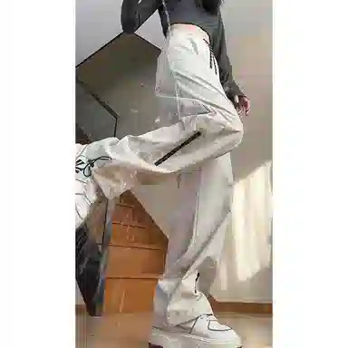 么宁 时尚简约户外运动百搭宽松直筒休闲裤 男女同款