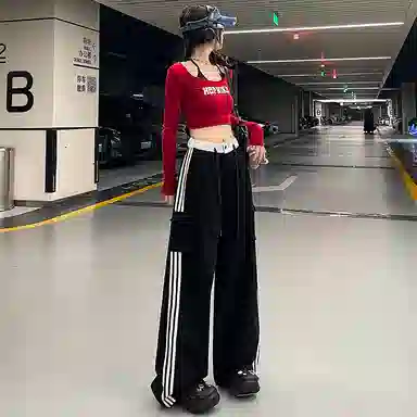 么宁 显瘦百搭宽松阔腿休闲裤 女款