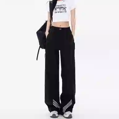 么宁 高腰宽松长裤工装裤 女款