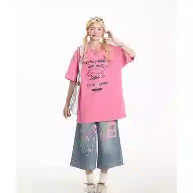 么宁 宽松休闲舒适牛仔短裤 女款