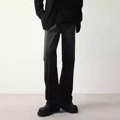 么宁 渐变微喇潮牌宽松长裤子阔腿直筒牛仔裤 男女同款 黑色