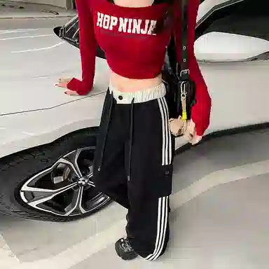 么宁 显瘦百搭宽松阔腿休闲裤 女款