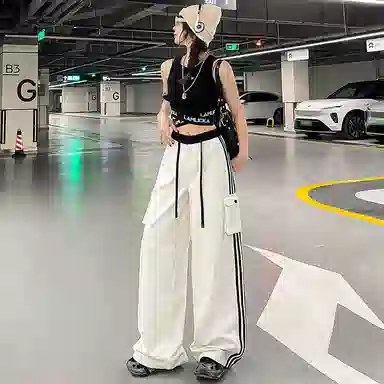 么宁 显瘦百搭宽松阔腿休闲裤 女款