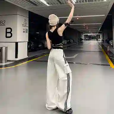 么宁 显瘦百搭宽松阔腿休闲裤 女款