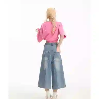 么宁 宽松休闲舒适牛仔短裤 女款