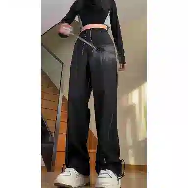 么宁 时尚简约户外运动百搭宽松直筒休闲裤 男女同款