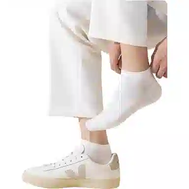 妮轻 纯棉防臭吸汗纯色简约短袜 男款