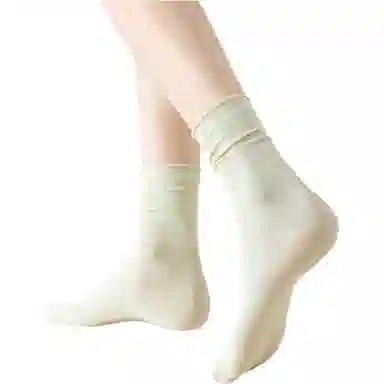 妮轻 蚕丝夏季薄款纯色中筒袜 女款