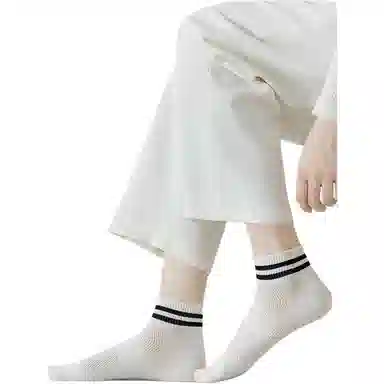 妮轻 薄款抗菌网眼条纹短袜 女款