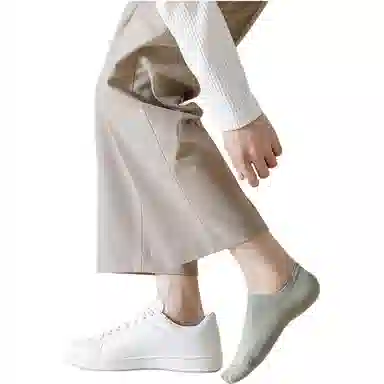 妮轻 防滑纯色简约短袜 男款