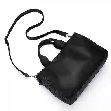 Laorentou Black Leather Briefcase