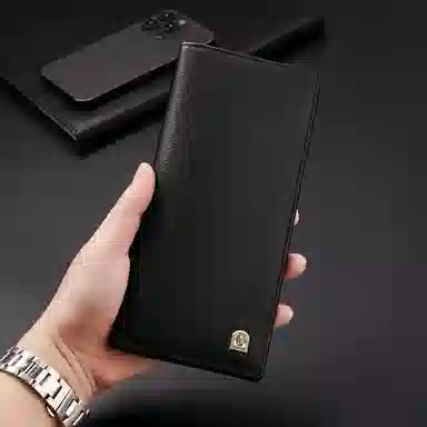 老人头 时尚简约 牛皮 长款钱包皮夹钱夹 男款 黑色