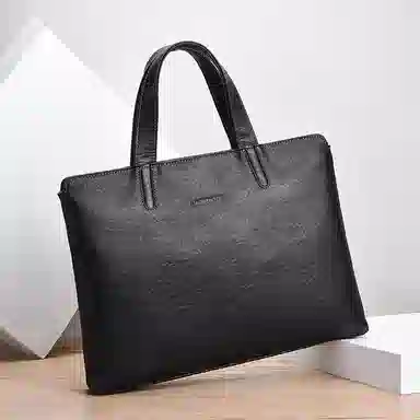 Laorentou Black Leather Briefcase