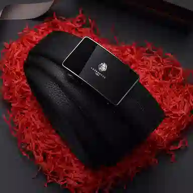 老人头 自动扣 头层摔纹 皮带 男款 黑色