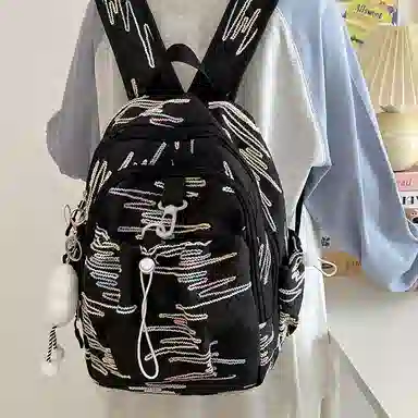 伊曼家 高颜值少女可爱大学生春游 尼龙 双肩包 粉色/白色/黄色/黑色