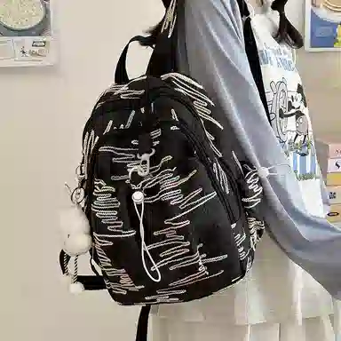 伊曼家 高颜值少女可爱大学生春游 尼龙 双肩包 粉色/白色/黄色/黑色