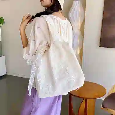 伊曼家 韩系小清新蕾丝通勤 布 手提单肩包 女款 竖向花纹/横向花纹