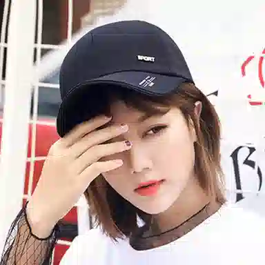 浪莎 夏天黑色时尚潮流百搭休闲简约户外运动长帽檐遮阳防晒防紫外线 聚酯纤维 鸭舌帽棒球帽 男女同款情侣款