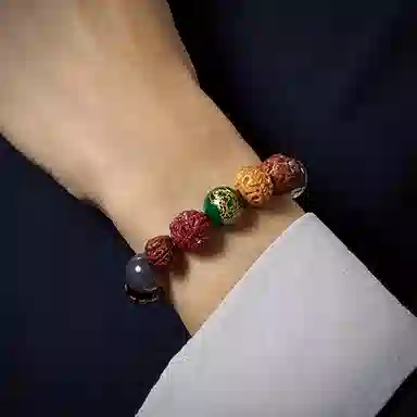 易明居 八方来财五路财神手链手持串珠文玩佛珠念珠转运珠 凤眼菩提 菩提类手串 男女同款情侣款