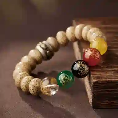易明居 招财进宝 五路财神 新中式本命年复古高级感 瑞兽貔貅转运珠 木质文玩佛珠盘玩手持珠 星月菩提 手串 男女同款情侣款