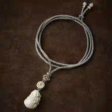 易明居 招财貔貅吊坠 新中式国风十二生肖 八大本命佛守护神  复古高级感小众设计属龙普贤菩萨 猛犸 玉石项链 男女同款情侣款