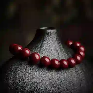 易明居 纳八方财运貔貅佛珠手链招财纳福牌转运珠串珠 再造辰砂朱砂 玉石手串 男女同款情侣款 生日