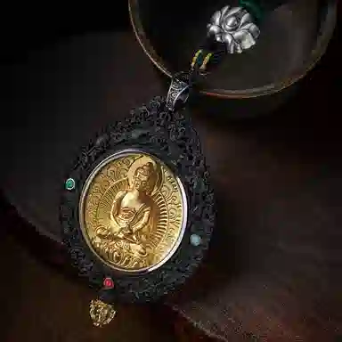 易明居 新中式十二生肖本命年吊坠国风复古转运八大守护神 黑檀木佛牌 木质项链 男女同款情侣款 黑檀