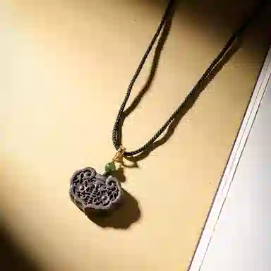 三檀小舍 国风国潮新中式 小叶平安如意锁事业好运 降真香 项链 男女同款情侣款