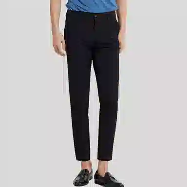 才子 简约纯色中腰直筒休闲裤 男款