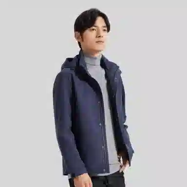 才子 纯色可脱卸帽轻简运动夹克 男款