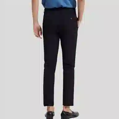 才子 简约纯色中腰直筒休闲裤 男款