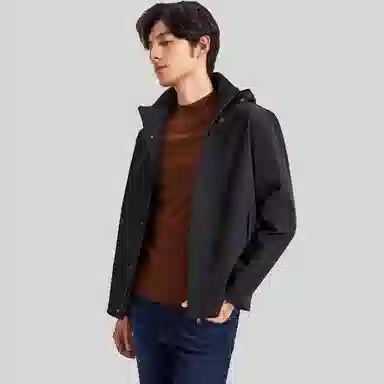 才子 纯色可脱卸帽轻简运动夹克 男款