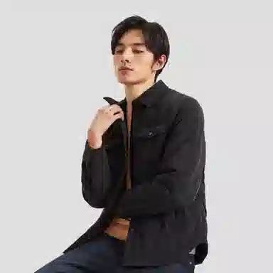 才子 白鸭绒保暖时尚工装纯色羽绒服 男款