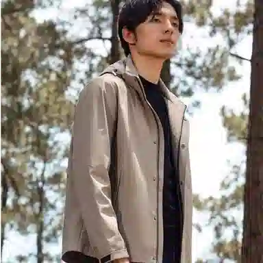 才子 纯色可脱卸帽轻简运动夹克 男款