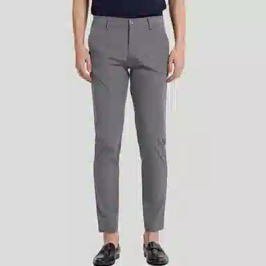 才子 简约纯色中腰直筒休闲裤 男款