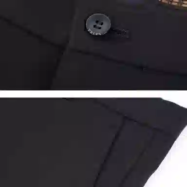 才子 中腰纯色修身休闲裤 男款 黑色