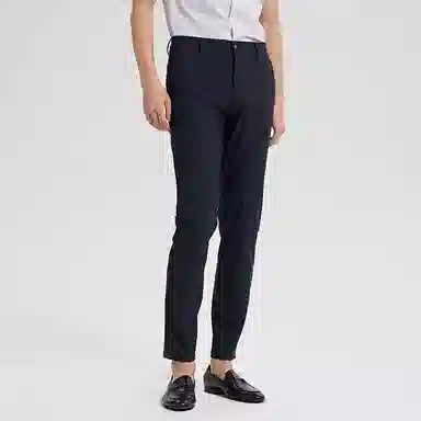 才子 商务修身条纹弹力纯色休闲裤 男款 深蓝色