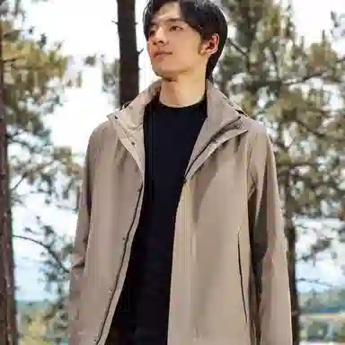 才子 纯色可脱卸帽轻简运动夹克 男款