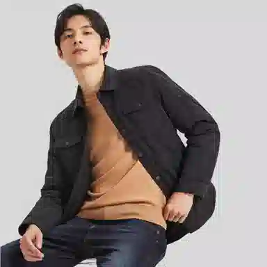 才子 白鸭绒保暖时尚工装纯色羽绒服 男款