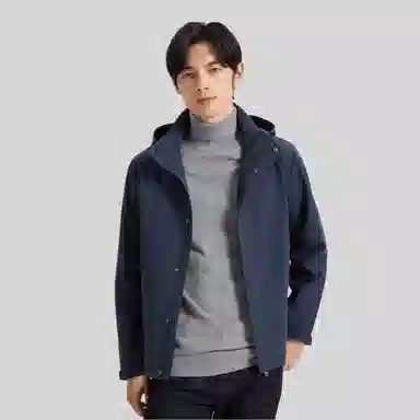 才子 纯色可脱卸帽轻简运动夹克 男款