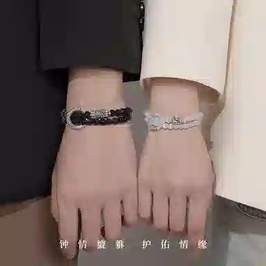 【999足银 | 异地可分开发】 奥斯坦汀 貔貅双层平安扣新中式百搭潮流国风转运小众好运手饰品 黑曜石 手串 男女同款情侣款