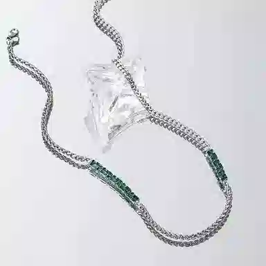 奥斯坦汀 祖母绿古巴街头小众 合金 项链 男款