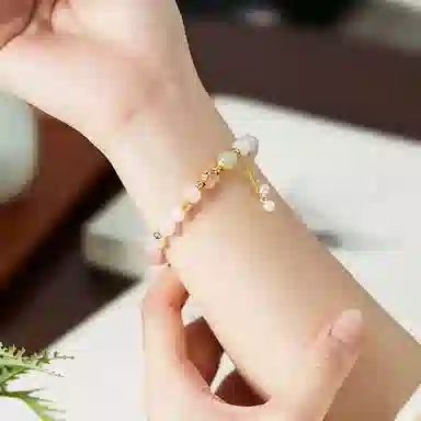 【925真银｜好运莲莲】 奥斯坦汀 渐变莲花新中式国潮风转运珠高级感简约时尚手环饰品 玛瑙 手串 女款