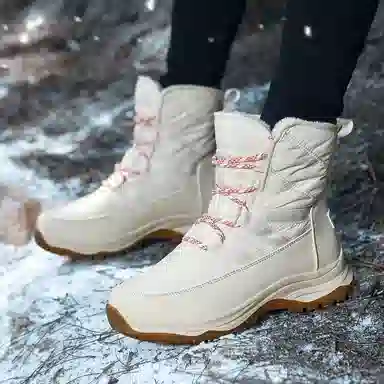谊嘉宝 保暖防滑 舒适时尚 短筒 雪地靴 女款