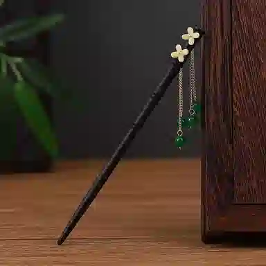 流苏步摇新中式 圣所 松竹影 木 发簪 女款