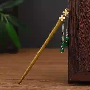 流苏步摇新中式 圣所 松竹影 木 发簪 女款