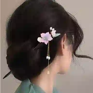 圣所 莲叶倚流苏步摇新中式国风手工木簪 发簪 女款
