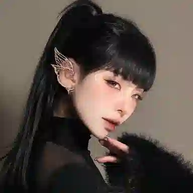 素 超仙蝴蝶翅膀一体式耳骨夹小众高级感精灵时尚潮#好运 合金 耳夹 女款