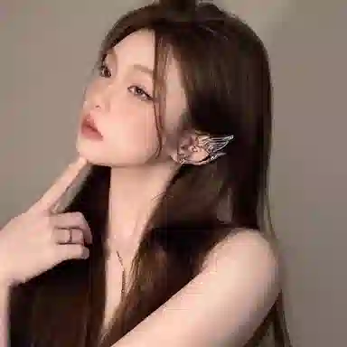 素 超仙蝴蝶翅膀一体式耳骨夹小众高级感精灵时尚潮#好运 合金 耳夹 女款