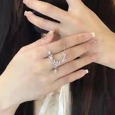 素 超仙麦穗水滴小众设计高级感 锆石 项链 女款